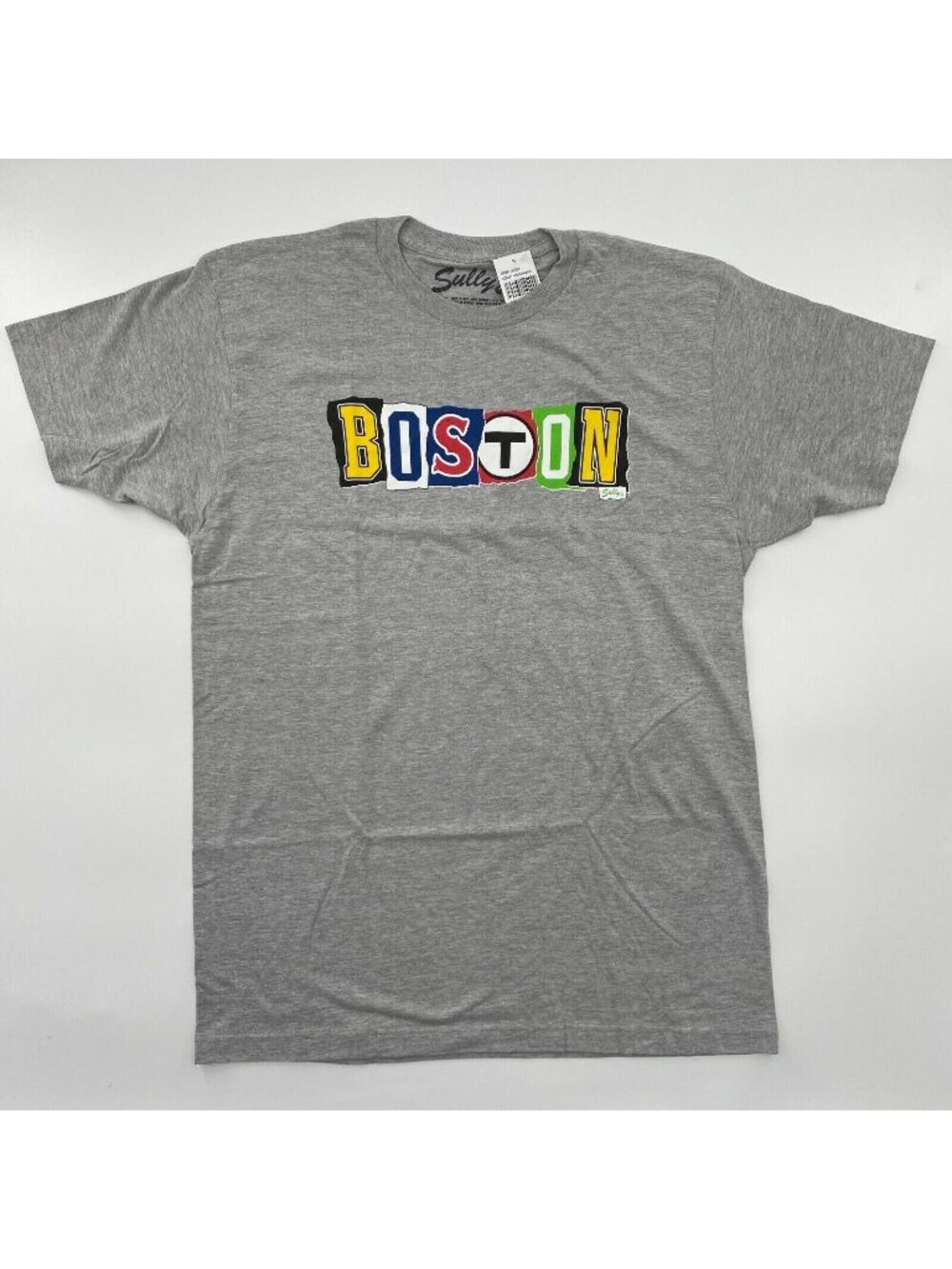 Sully's Boston Red Sox Gray "BOSTON" Graphic T-Shirt Short Sleeve Tee sz L NWT